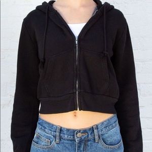 Black cropped Brandy Melville Cristy Hoodie